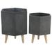 DecMode 15 17 H Indoor Outdoor Dark Gray Magnesium Oxide Planter with Wood Legs (2 Count)