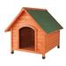 TRIXIE Cottage Weatherproof Large Wooden Outdoor Dog House with Elevated Floor Brown