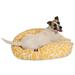 Majestic Pet Fusion Round Dog Bed Cotton Twill Removable Cover Yellow Large 42 x 42 x 5