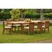 Teak Dining Set: 8 Seater 9 Pc: Large Caranasas 122 Dining Rectangle Table Table & 8 Giva Armless Chairs Outdoor Patio Grade-A Teak Wood WholesaleTeak #WMDSGV59