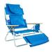 Ostrich Deluxe 3N1 Lightweight Outdoor Beach Lounge Chair w/Footrest Blue