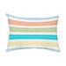 Simply Daisy 14 x 20 Fun in the Sun Light Blue Decorative Stripe Outdoor Pillow