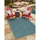 Unique Loom Solid Indoor/Outdoor Solid Rug Teal/Navy Blue 8 x 11 4 Rectangle Solid Modern Perfect For Patio Deck Garage Entryway