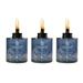 TIKI Brand 5.5-inch Set Sail Glass Table Torch Blue 3-Pack