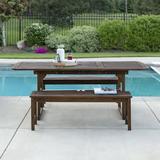 Walker Edison Wooden Picnic Table with Umbrella Hole Multiple Colors and Styles