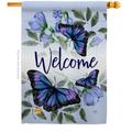 Breeze Decor H104100-P3 Purple Butterflies Garden Friends Bugs & Frogs Impressions Decorative Vertical 28 x 40 House Flag