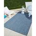 Unique Loom Solid Indoor/Outdoor Solid Rug Blue/Navy Blue 9 x 12 Rectangle Solid Modern Perfect For Patio Deck Garage Entryway