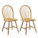 Costway Set of 2 Vintage Windsor Side Chairs Wood Spindleback Dining Room Natural