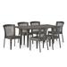 GDF Studio Crosswind Outdoor Wicker 7 Piece Dining Set Multibrown