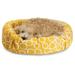 Majestic Pet Sherpa Fusion Bagel Pet Bed for Dogs Calming Dog Bed Washable Medium Yellow