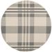 SAFAVIEH Courtyard Benjamin Plaid Indoor/Outdoor Area Rug 5 3 x 5 3 Round Grey/Bone