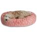 Majestic Pet Sherpa Charlie Bagel Pet Bed for Dogs Calming Dog Bed Washable Large Salmon