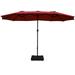 Topbuy 15Ft Outdoor Double-Sided Patio Umbrella Parasol with Base