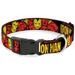 Marvel Comics Pet Collar Dog Collar Plastic Buckle The Invincible Iron Man Action Poses Black Red Yellow 15 to 24 Inches 1.0 Inch Wide