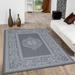 Grey Allstar Indoor Outdoor All Weather Rug with Modern Floral Pattern Design (4 11 x 6 12 )