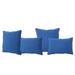 GDF Studio Corona Outdoor Water Resistant Pillows Set of 4 Blue