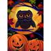 Toland Home Garden Halloween Owl Jack O Lantern Halloween Flag Double Sided 28x40 Inch