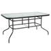 Flash Furniture Tory 31.5 x 55 Rectangular Tempered Glass Metal Table with Umbrella Hole