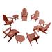 Highwood 12pc Classic Westport Adirondack Set with 3 Classic Westport Side Tables and 3 Adirondack Ottomans