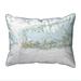 Betsy Drake Sugarloaf Key to Key West - FL Nautical Map Extra Large Zippered Indoor & Outdoor Pillow - 20 x 24 in.