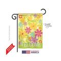 Breeze Decor 50052 Welcome Daisy Garden 2-Sided Impression Garden Flag - 13 x 18.5 in.