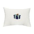 Simply Daisy 14 x 20 Gift Wrapped Navy Blue Holiday Print Decorative Outdoor Throw Pillow