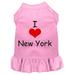 Mirage Pet 58-07 XLLPK I Heart New York Screen Print Dress Light Pink - Extra Large 16