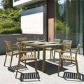 Compamia Artemis 7 Piece Patio Dining Set in Taupe