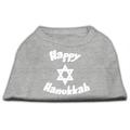 Happy Hanukkah Screen Print Shirt Grey Lg (14)