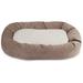 Majestic Pet Sherpa Villa Velvet Bagel Pet Bed for Dogs Calming Dog Bed Washable Large Pearl