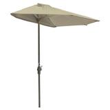 Blue Star Group Off-The-Wall Brella Olefin Half Umbrella 7.5 -Width Antique Beige Canopy