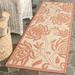 Safavieh Courtyard Crystal Floral Indoor/Outdoor Indoor/Outdoor Runner Rug 2 3 x 6 7 Natural/Terracotta