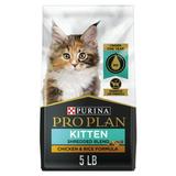 Purina Pro Plan With Probiotics High Protein Dry Kitten Food Shredded Blend Chicken & Rice Formula 5 lb. Bag