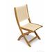 Set of 2 Natural Teak Outdoor Patio Folding Dining Chairs with Cream Batyline Fabric