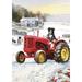 Toland Home Garden Tractor Dog Winter Flag Double Sided 28x40 Inch