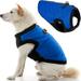 Gooby Fashion Vest - Blue Small - Quilted Bomber Jacket with Leash Attachment and Pain-Free Zipper Guard for Dogs - Water Resistant with Stretchable Knitted Bottom for Indoor and Outdoor Use