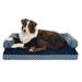 FurHaven Pet Products Plush & Decor Comfy Couch Memory Top Sofa-Style Pet Bed for Dogs & Cats - Diamond Blue Large