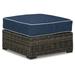 Signature Design by Ashley Contemporary Grasson Lane Ottoman with Cushion Brown/Blue