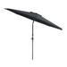 CorLiving 10 Foot Wind Resistant Patio Umbrella Outdoor Parasol with Crank Tilt Round Market Umbrella for Patio Umbrella with Crank Tilt Umbrella Outdoor Umbrella Black