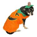 Fuzzy Orange Pumpkin Dog Costume Jack-o-lantern Pet Outfit with Hat XS