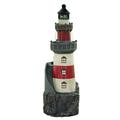 Teamson Home Outdoor Solar Light House Fountain with Rotating LED Light Red/White