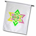 3dRose Print of Contemporary Green And Yellow Star On White - Garden Flag 12 by 18-inch