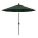 California Umbrella 9 Ft. Octagonal Aluminum Collar Tilt Patio Umbrella W/ Crank Lift & Fiberglass Ribs - Matted Black Frame / Olefin Hunter Green Canopy