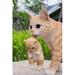 Hi-Line Gift 87757-N Mother Cat Carrying Kitten-Orange Tabby