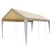 King Canopy 10 x 20 Tan/White Fitted Carport Canopy Cover w/ Leg Skirts