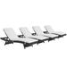 Modern Contemporary Urban Design Outdoor Patio Balcony Chaise Lounge Chair ( Set of 4) White Rattan