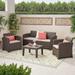 Christopher Knight Home Jacksonville Outdoor 4-piece Cushioned Wicker Chat Set by Brown