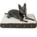 FurHaven Pet Dog Bed | Deluxe Orthopedic Faux Sheepskin & Flannel Paw Decor Print Mattress Pet Bed for Dogs & Cats Dark Espresso Small