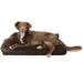 FurHaven Pet Products Plush & Velvet Deluxe Chaise Lounge Cooling Gel Memory Foam Sofa Pet Bed for Dogs & Cats - Sable Brown Large