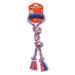 Mammoth Flossy Chews Twin Tug Rope Dog Toy with Rubber Handle Small 16